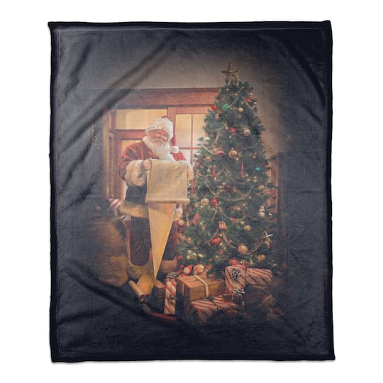 Santas List 50x60 Coral Fleece Blanket